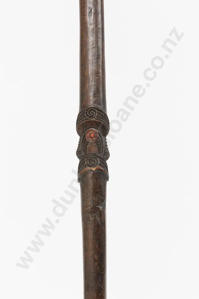 A Good 19th Century Maori Carved Toki Kakauroa (Long Handled Axe) Image 1++