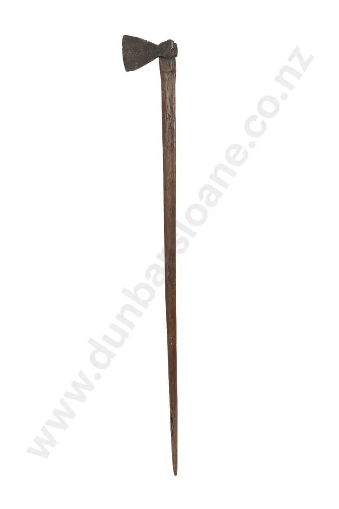 A 19th Century Maori Carved Toki Kakauroa (Long Handled Axe) Image 1++