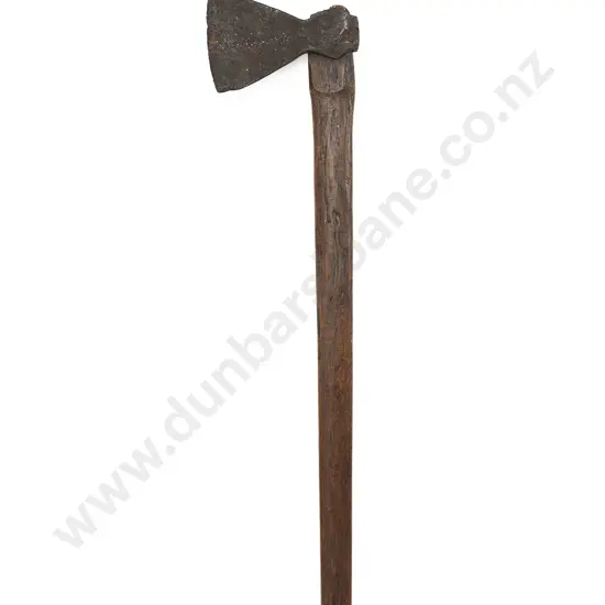 A 19th Century Maori Carved Toki Kakauroa (Long Handled Axe)