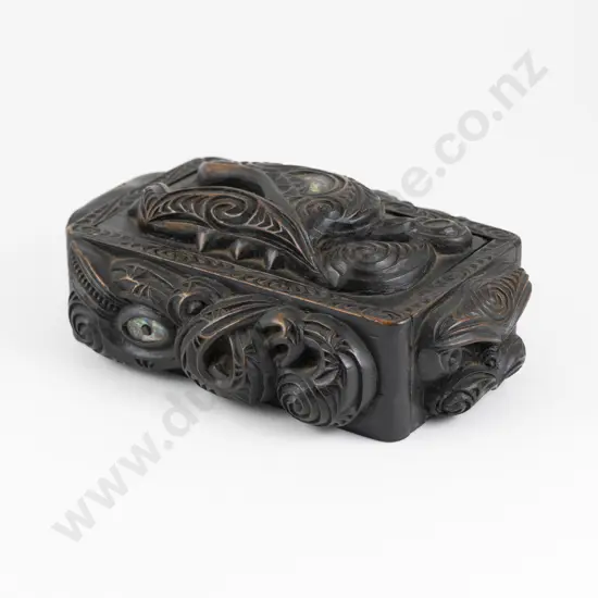 An early 20th Century Cigarette Box Carved By Thomas Aubrey Chappé Hall