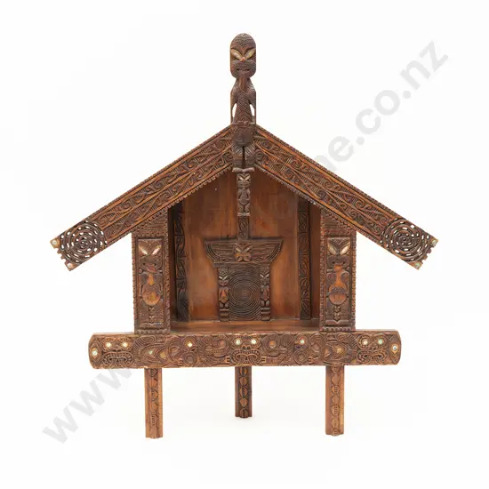 An Impressive Late 19th Century Carved Ngāti Tarawhai Model Pataka (Storehouse)