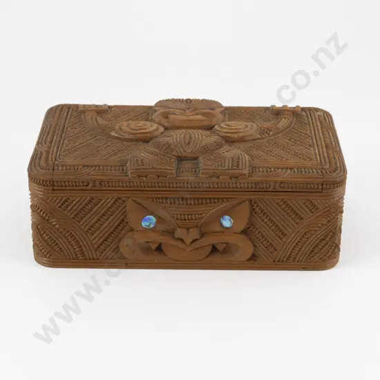 Carved Lidded Maori Box c.1930s