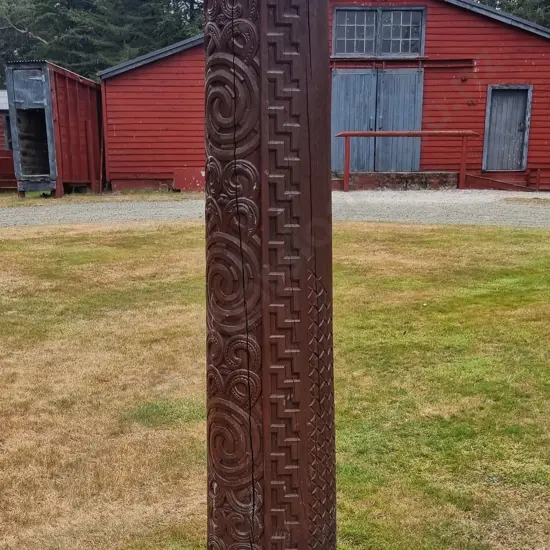 A Pouwhenua Carved By Tim Wraight In 2002