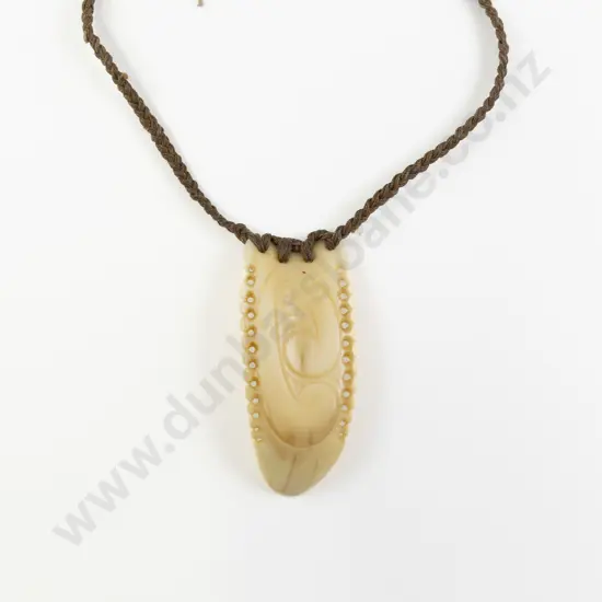 A Contemporary Carved Whale Tooth Rei Puta