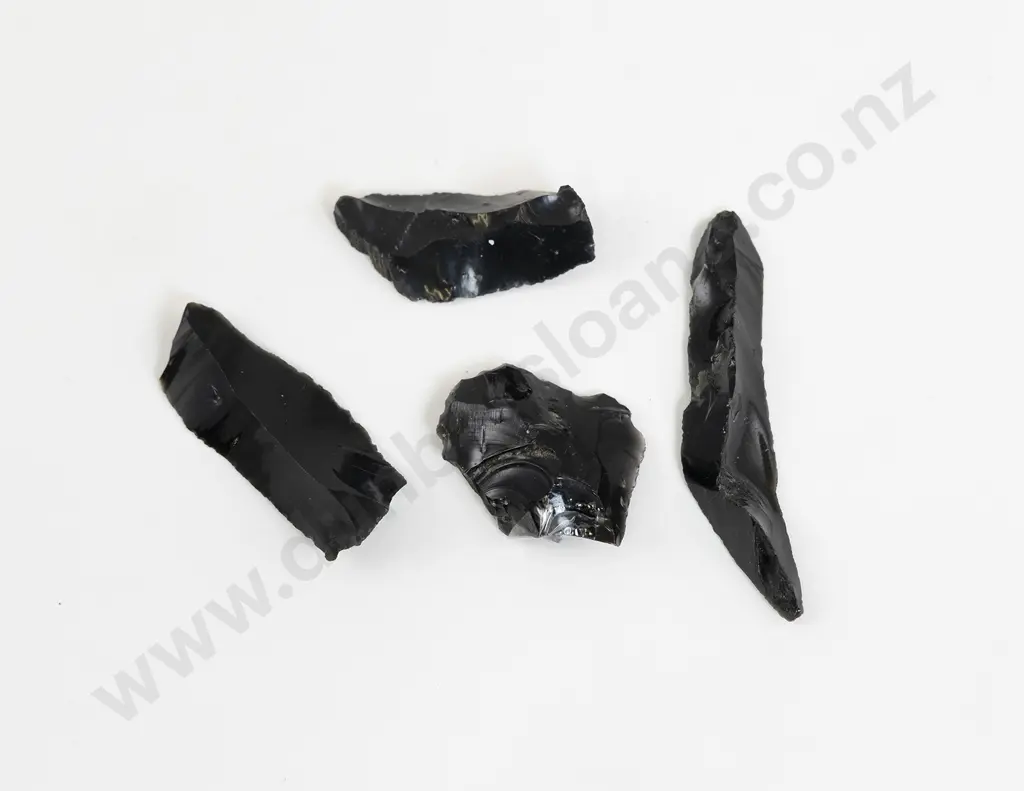 Four Obsidian Flakes Image 1++