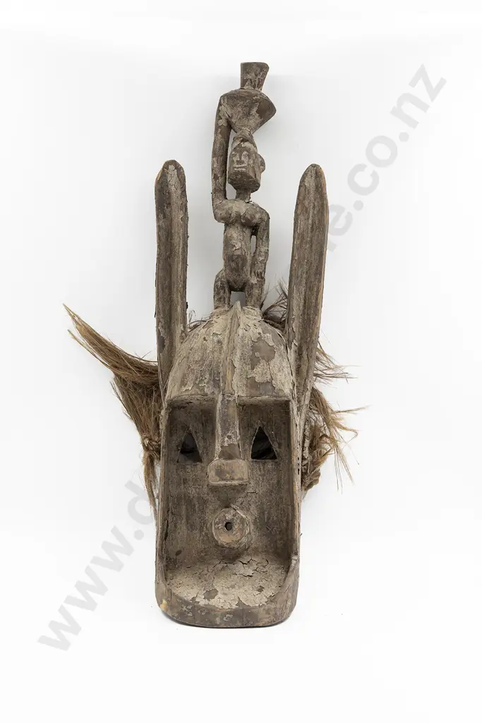 A Ceremonial Funerary Mask From the Dogon People Of Mali Image 1++