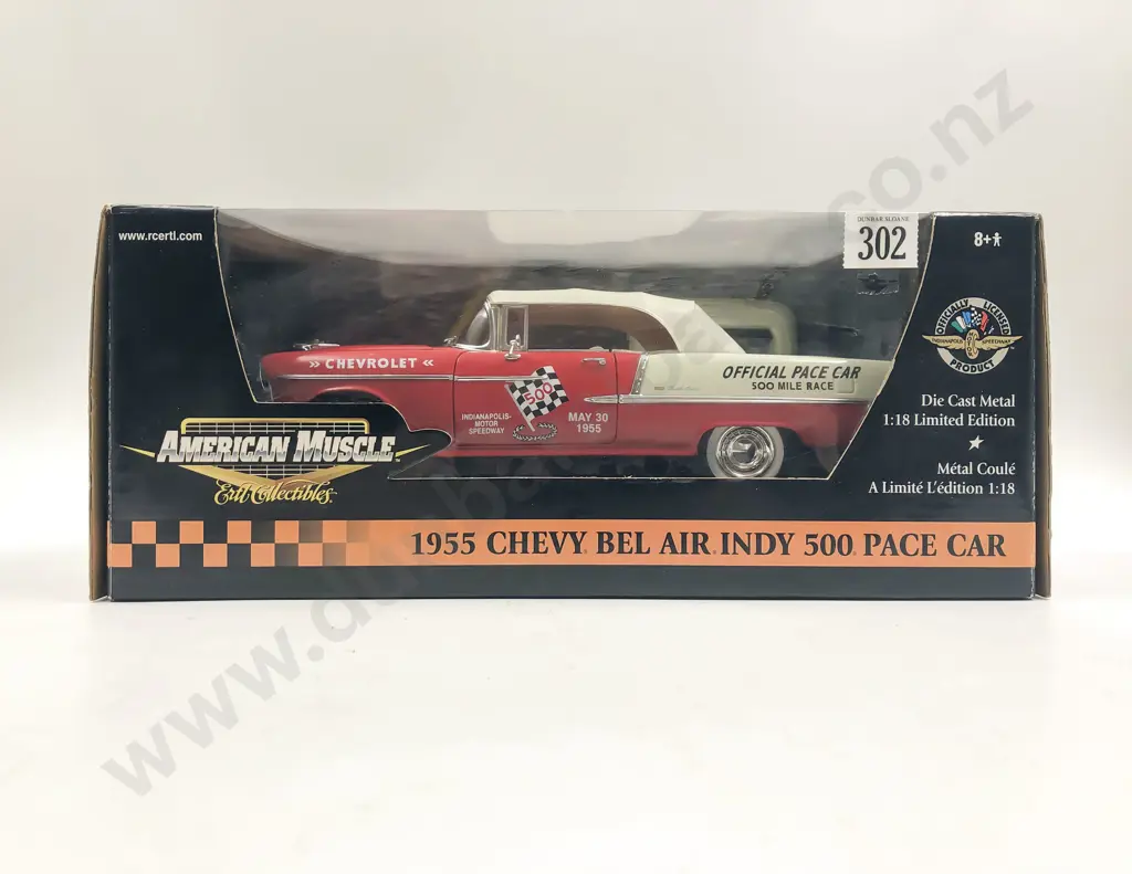 Ertl American Muscle Boxed 1:18 1955 Chevy Bel Air Indy 500 Race Car Image 1++