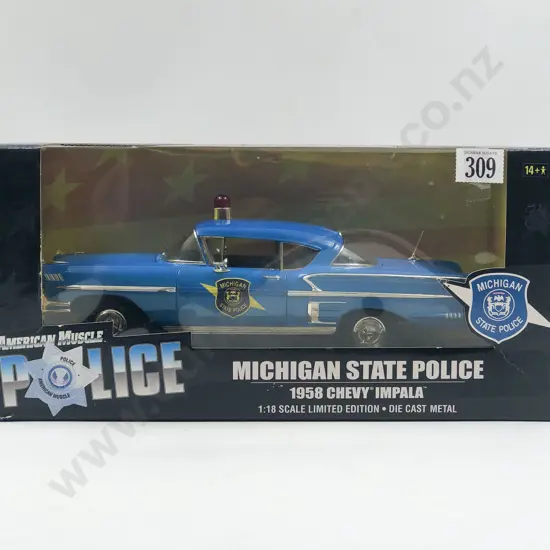 Ertl American Muscle Boxed 1:18 Michigan State Police 1958 Chevy Impala