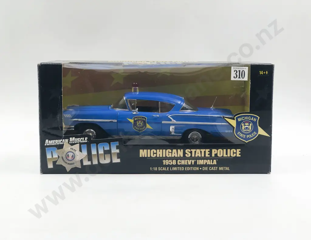 Ertl American Muscle Boxed 1:18 Michigan State Police 1958 Chevy Impala Image 1++