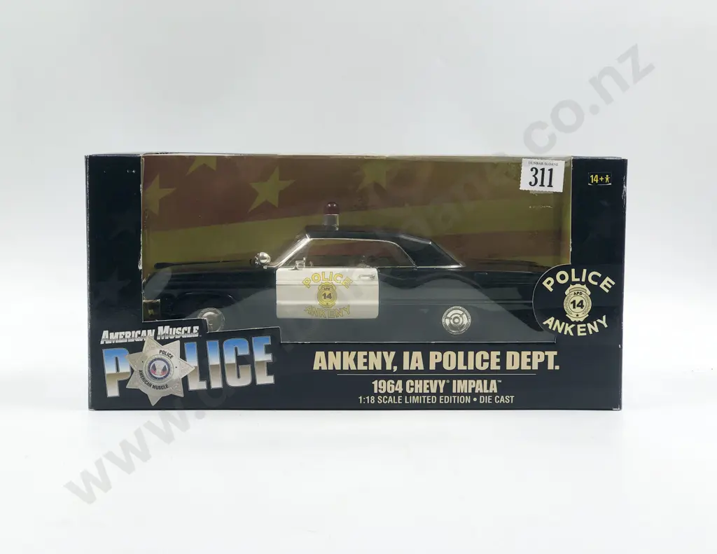Ertl American Muscle Boxed 1:18 Ankeny IA Police Dept. 1964 Chevy Impala Image 1++