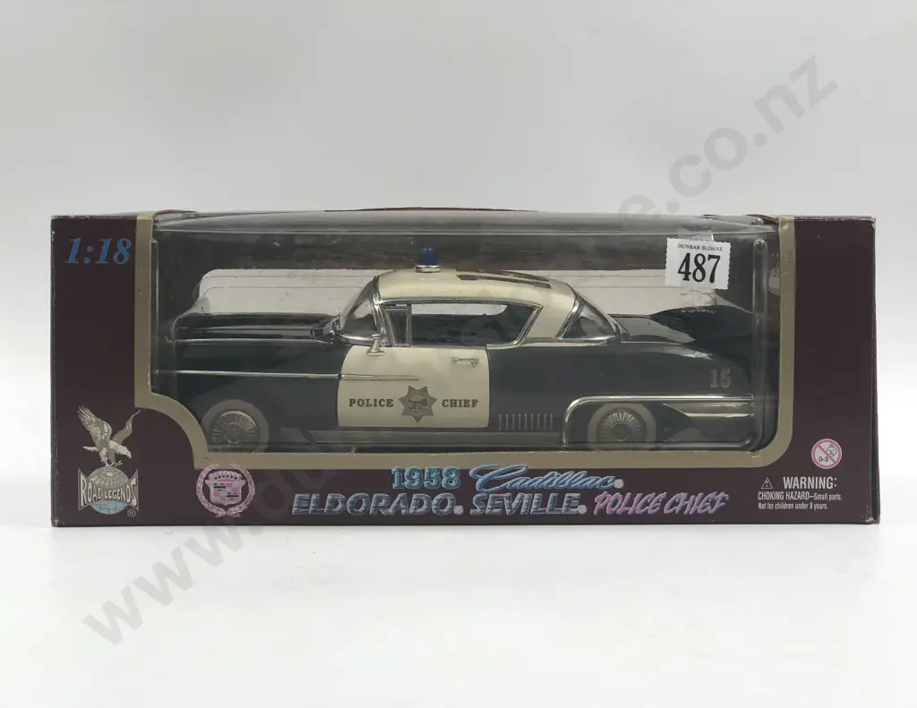 Road Legends Boxed 1:18 1958 Cadillac Eldorado Seville Police Chief Image 1++