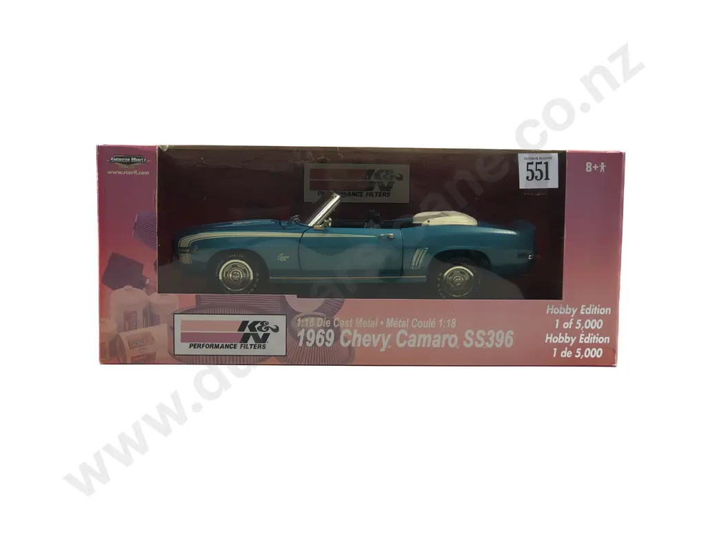 Ertl American Muscle Boxed 1:18 K&N 1969 Chevy Camaro SS396 Image 1++