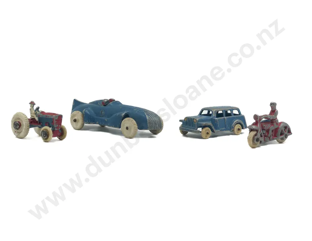 Fun Ho No80 Racing Car Little Tractor Estate Car and Police Bike with Side Car Image 1++