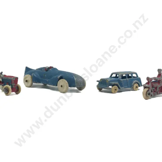 Fun Ho No80 Racing Car Little Tractor Estate Car and Police Bike with Side Car
