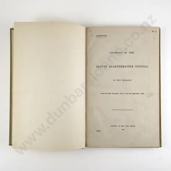 (-) Journals Of The Deputy Quartermaster General In New Zealand