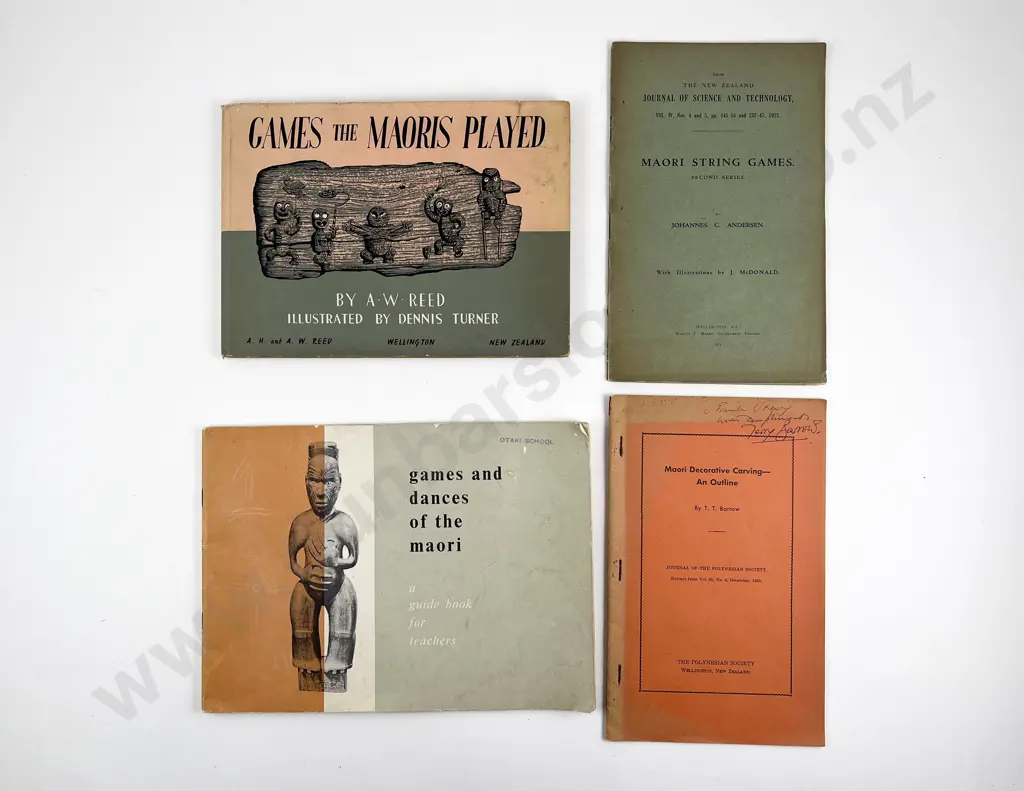 4 Books On Maori Games & Carving Image 1++