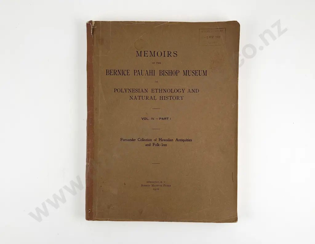 Fornander Abraham & Thrum Thomas G - Fornander Collection of Hawaiian Antiquities And Folk-Lore. Memoirs of the Bernice Pauahi Bishop Museum Volume IV. Bishop Museum Press Image 1++