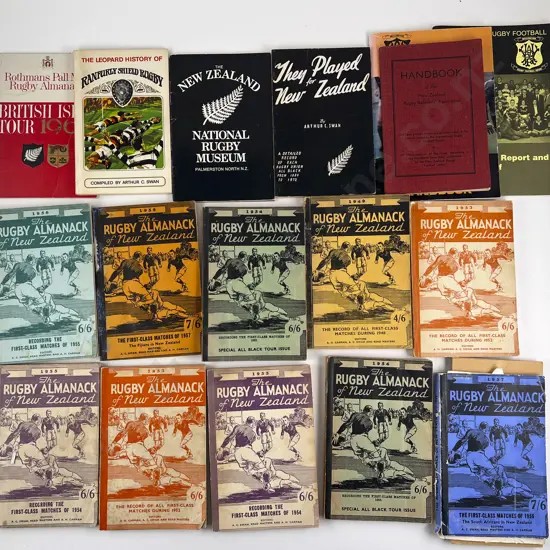 Collection Of 18 NZ Rugby Almanacks, Handbooks & Other Rugby Volumes