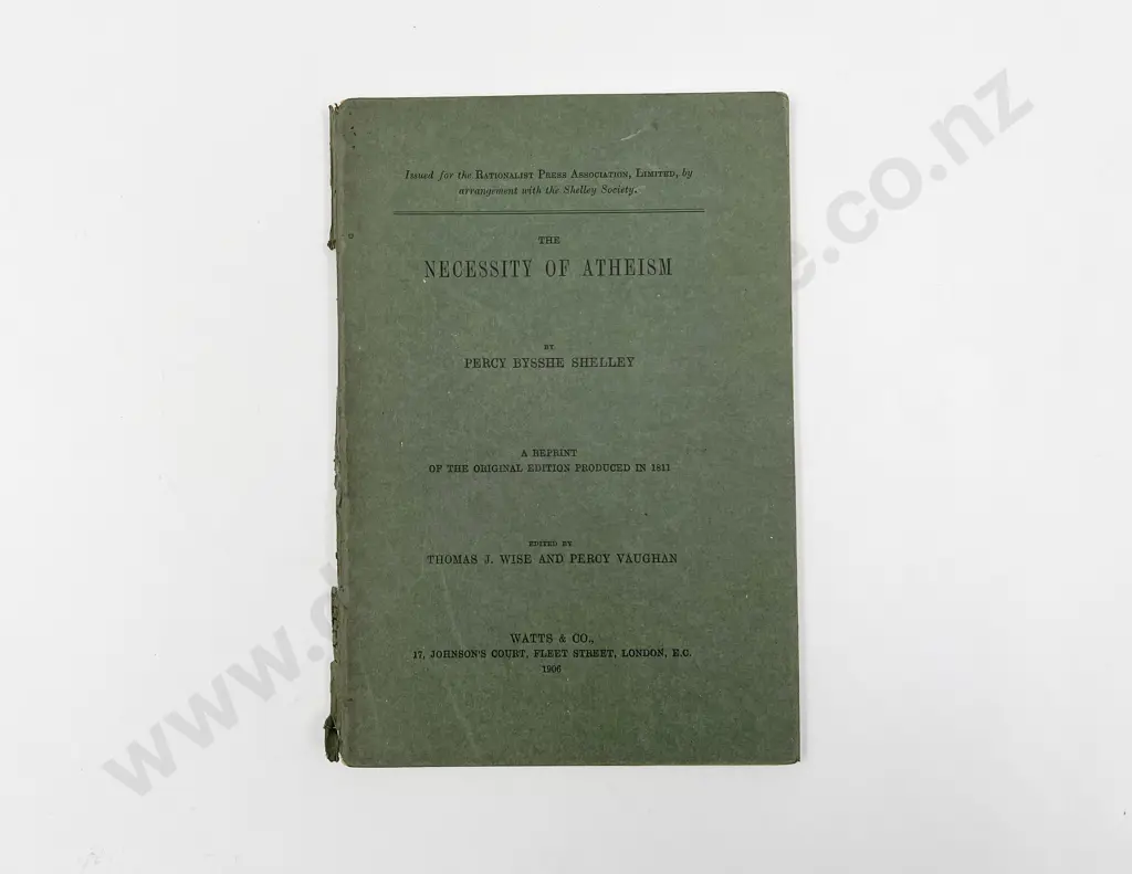 Shelley Percy Byshe - The Necessity Of Atheism Image 1++