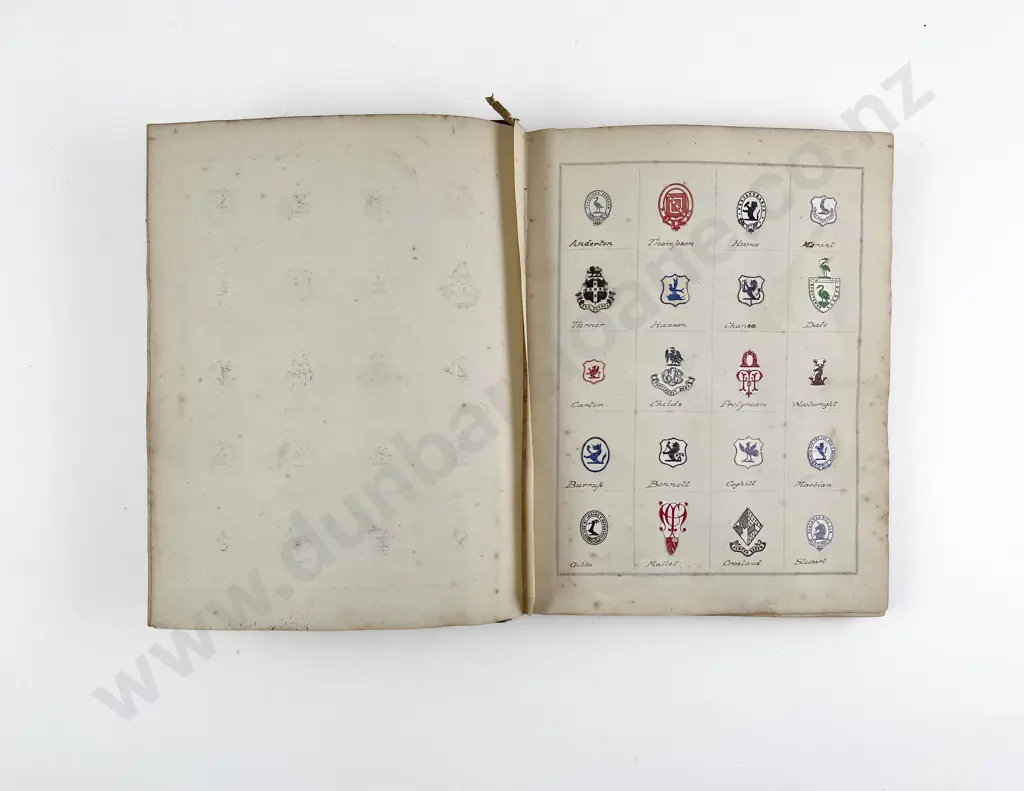 Interesting Late Vict/Edw Album Of Arms Crests & Monograms Image 1++