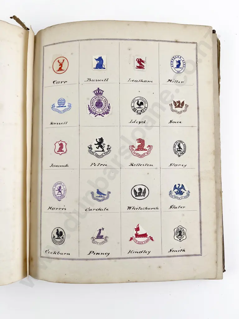 Interesting Late Vict/Edw Album Of Arms Crests & Monograms Image 1++