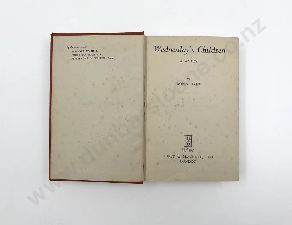 Hyde Robin - Wednesday's Children A Novel Image 1++