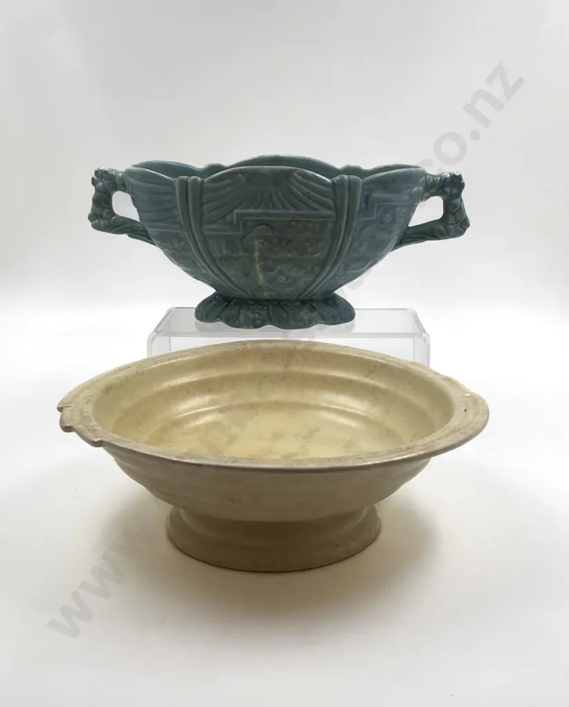 Arthur Wood Mantle Vase Together with Table Bowl Image 1++
