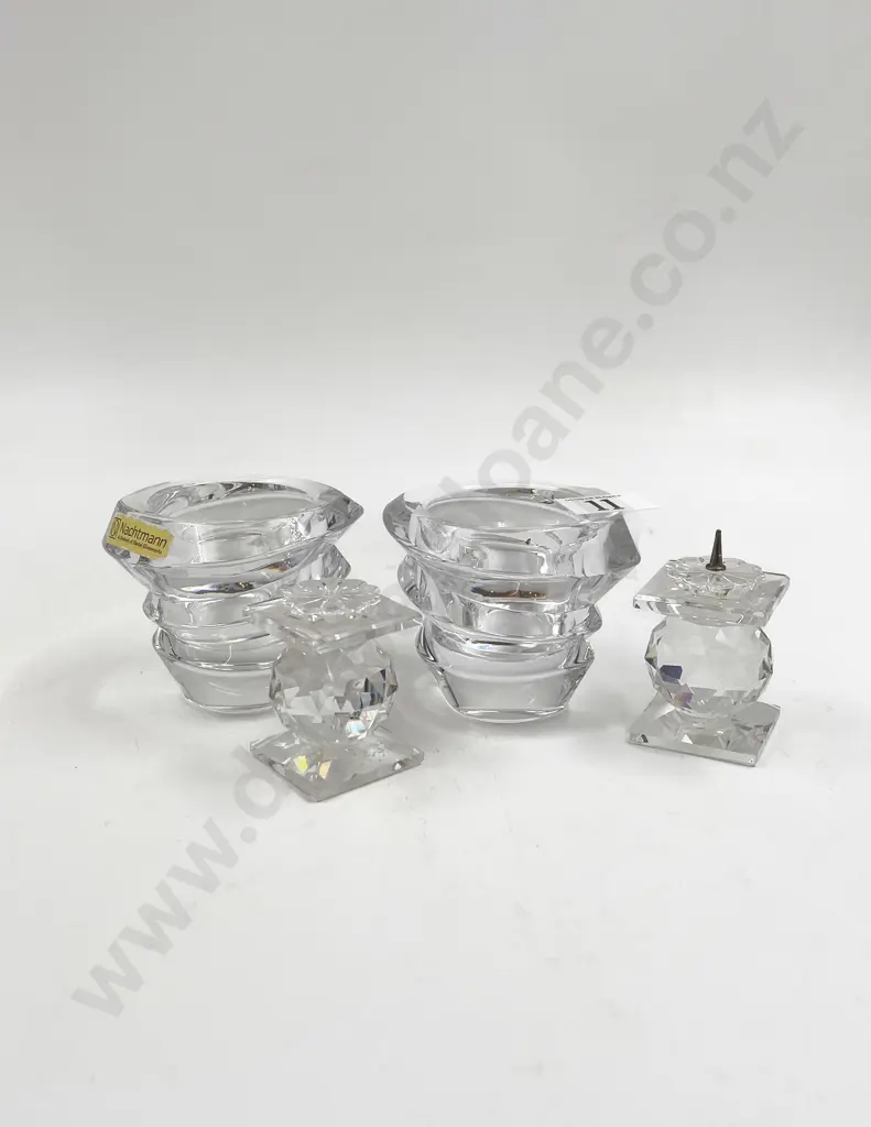 Pair of Swarovski Candle Holders and Two Others Image 1++