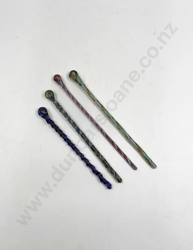 Four Assorted Murano Swizzle Sticks Image 1++