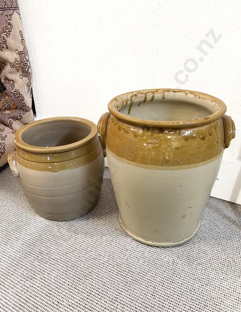 Two Vintage Stoneware Crocks Image 1++