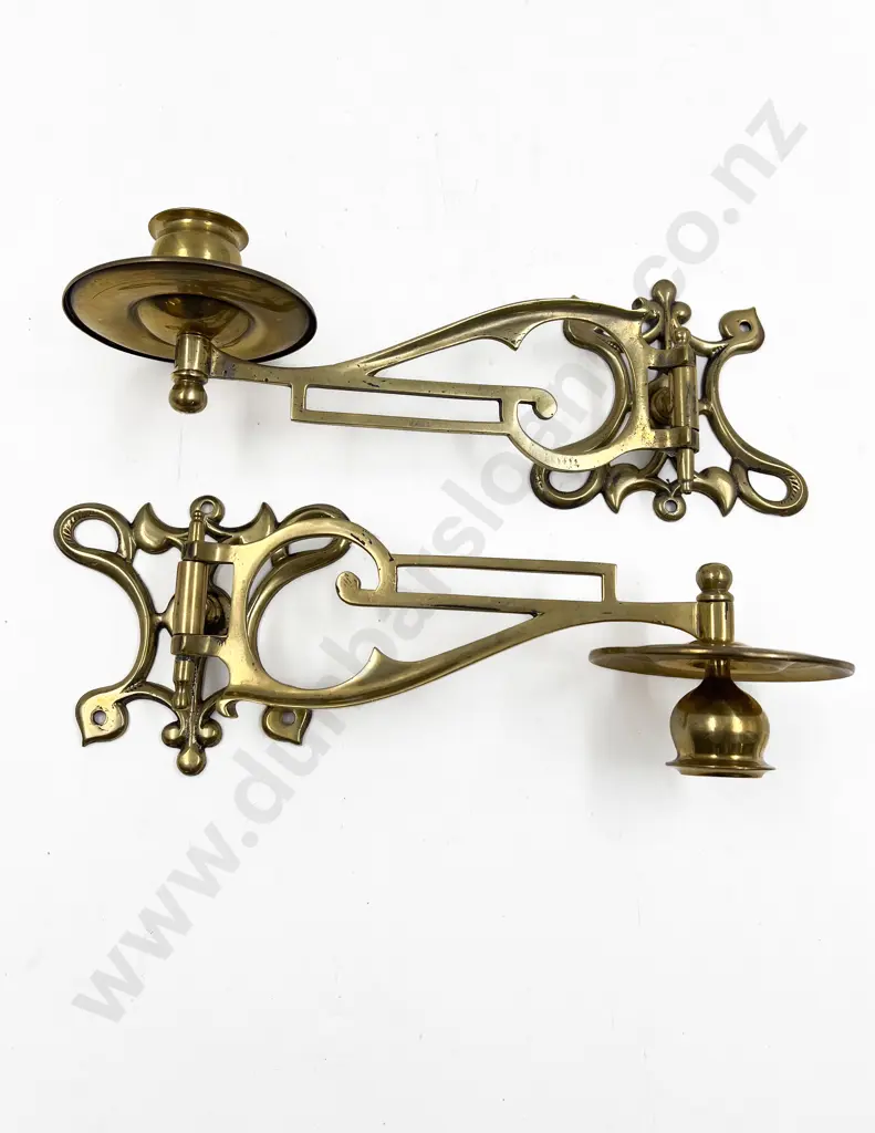Pair of Brass Wall Sconses Image 1++