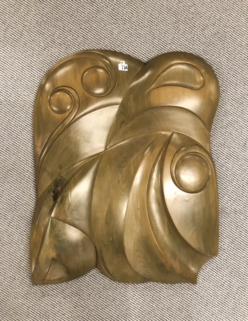 1970s Wall Hanging Carving "Cool Velvet" Image 1++