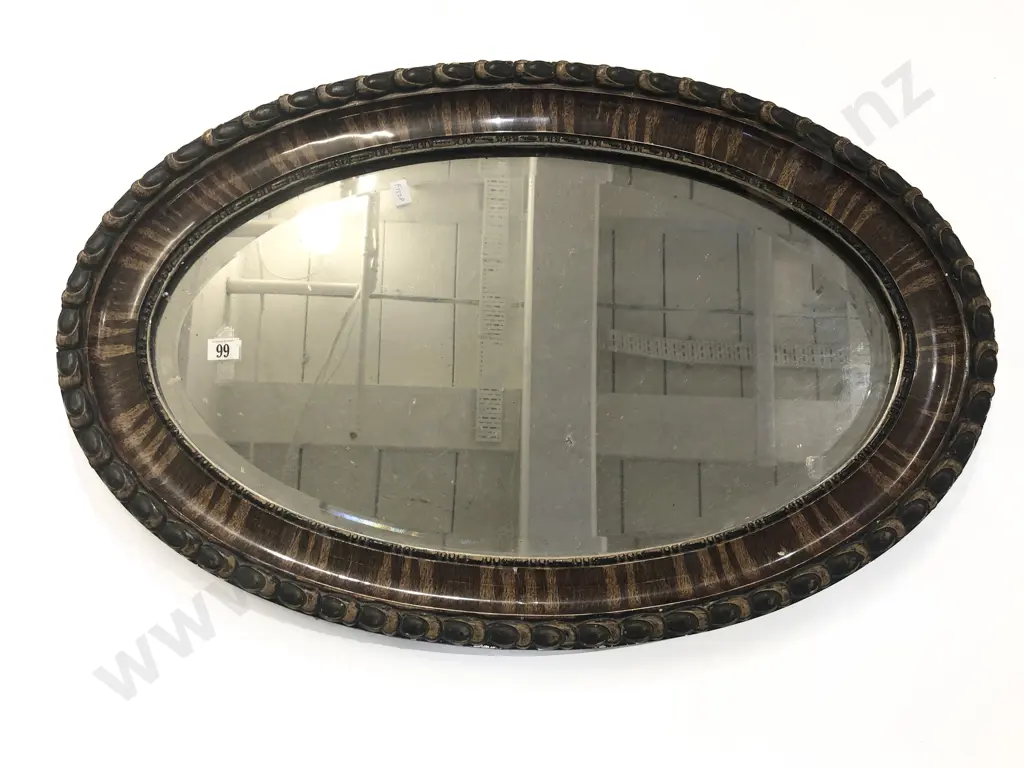 Oval Bevel Edged Wall Mirror Image 1++