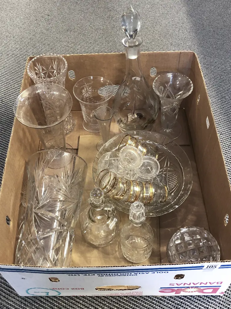 Box Assorted Crystal and Glass Ware Image 1++