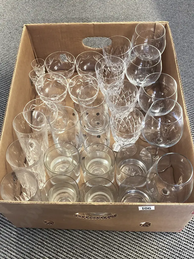 Box Assorted Crystal and Glass Ware Image 1++