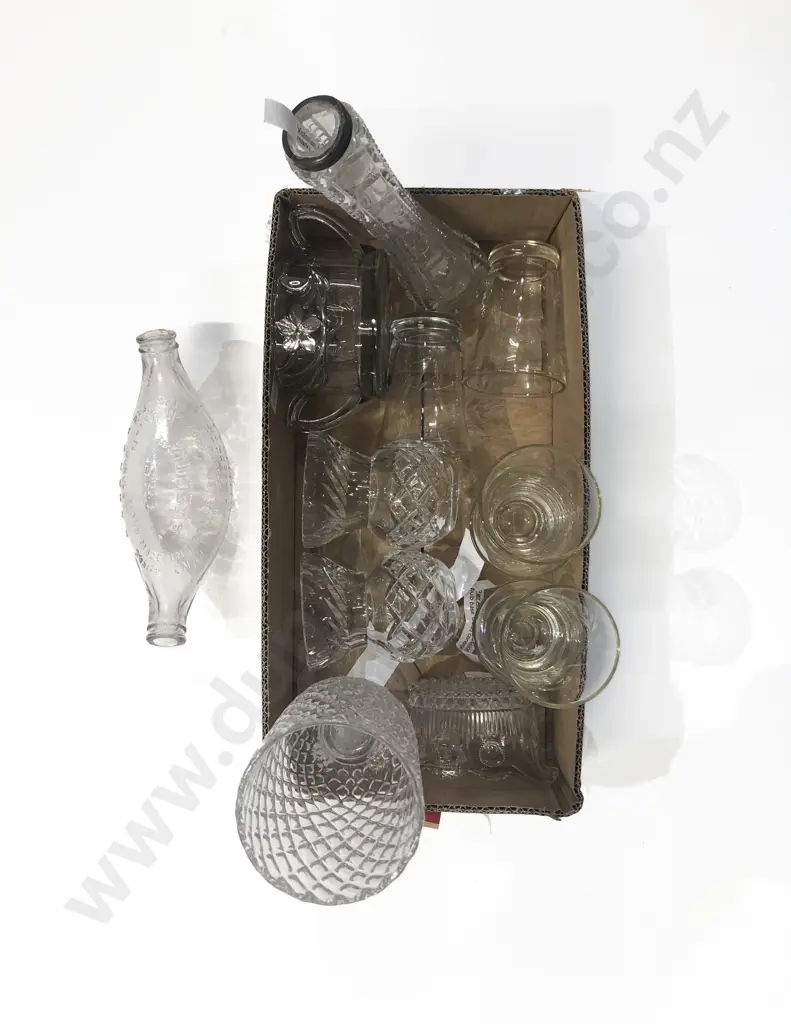 Qty of Assorted Vintage Glass Ware Etc. incl "The Evalena" Measured Feeding Bottle Image 1++