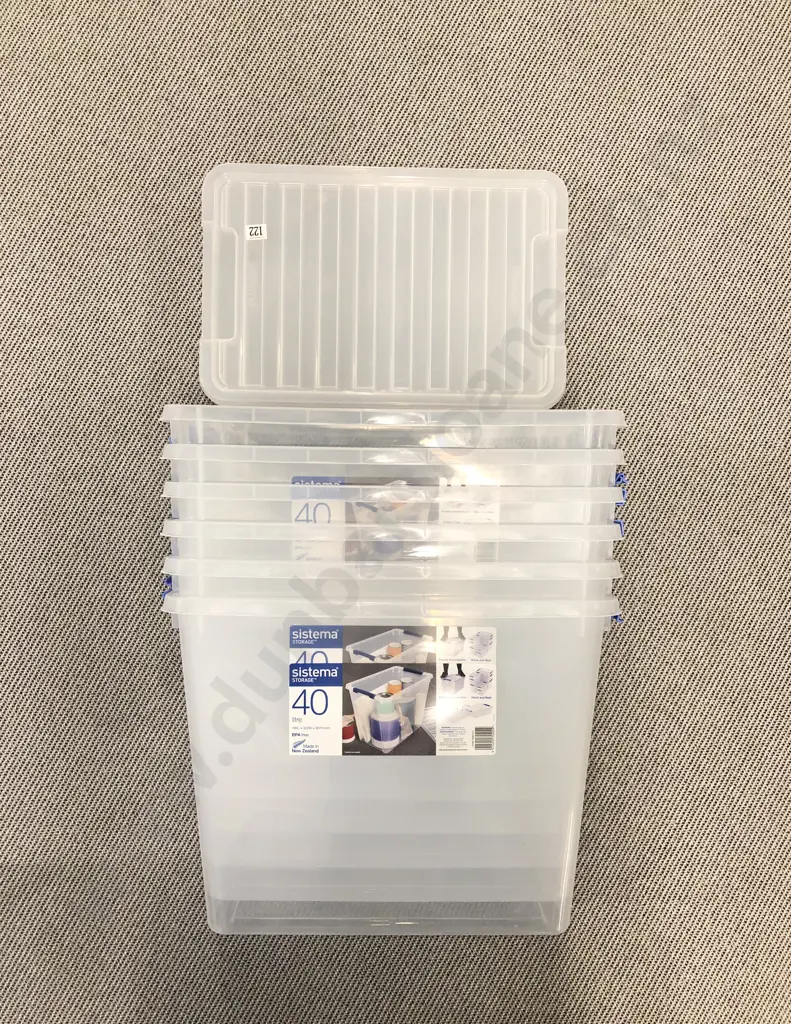 Six Sistema 40L Storage Tubs Image 1++
