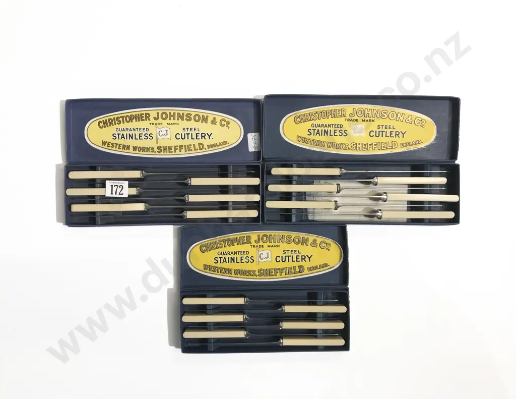 Three Boxed Sets of Bone Handled Knives Image 1++
