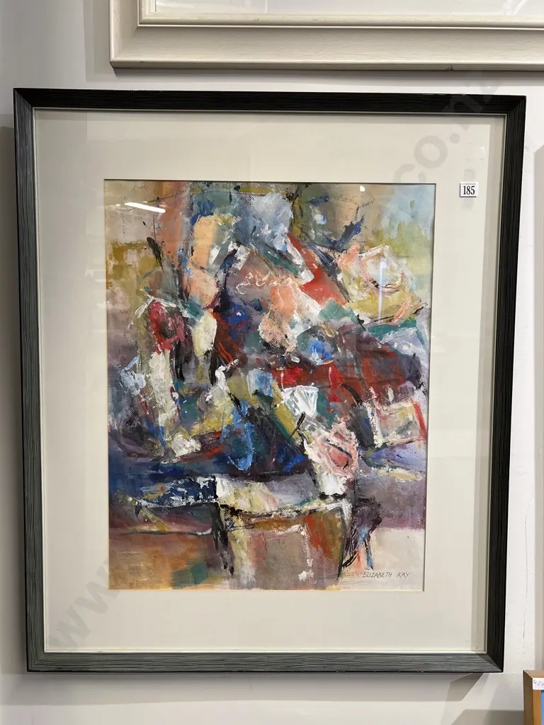 Elizabeth Kay "Flowers in a Pot" Mixed Media on Paper Image 1++
