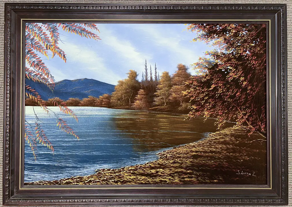 Sanchez Coastal Landscape Oil on Felt Image 1++