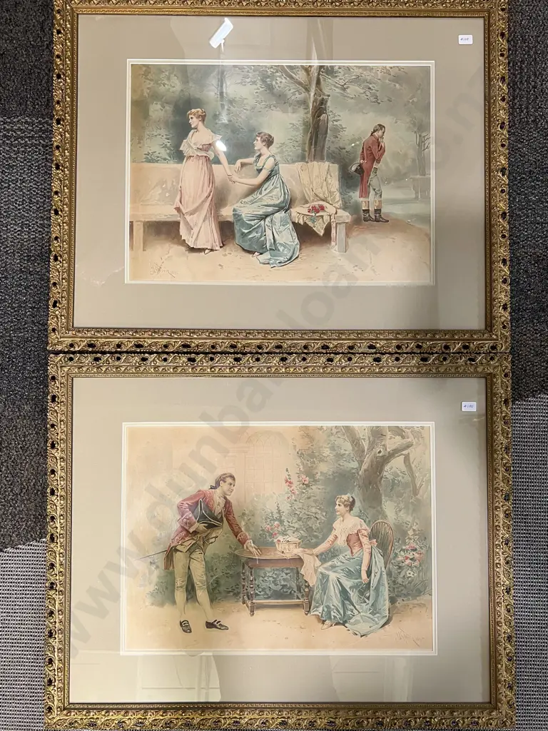 J.L.G Ferris Pair of Watercolours Image 1++