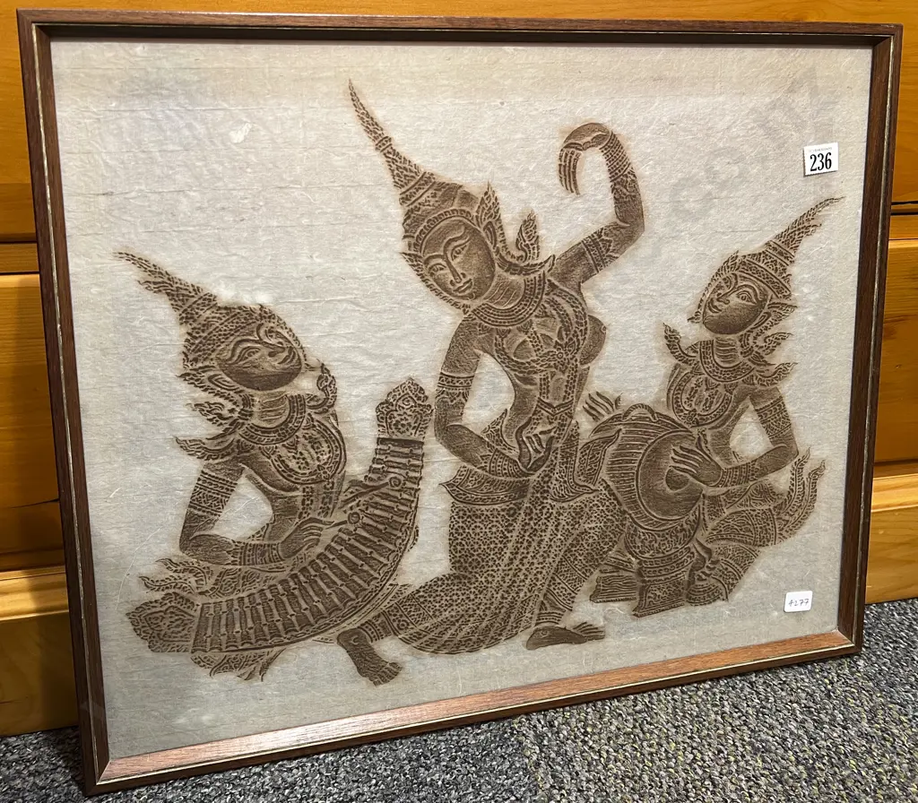 Thai Brass Rubbing on Rice Paper Image 1++
