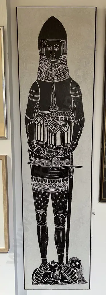 Large Brass Rubbing Print of Sir John de Cobham Image 1++