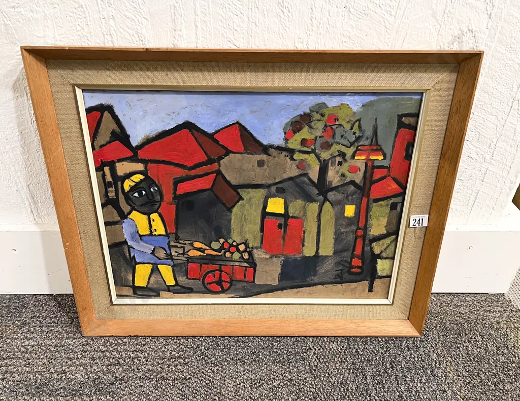 Badri Narayan "Vegetable Seller" Painted over Print Image 1++