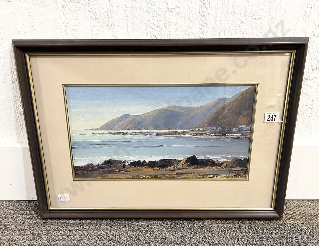 Peter.J.Wallers "From Island Bay" Oil on Board Image 1++