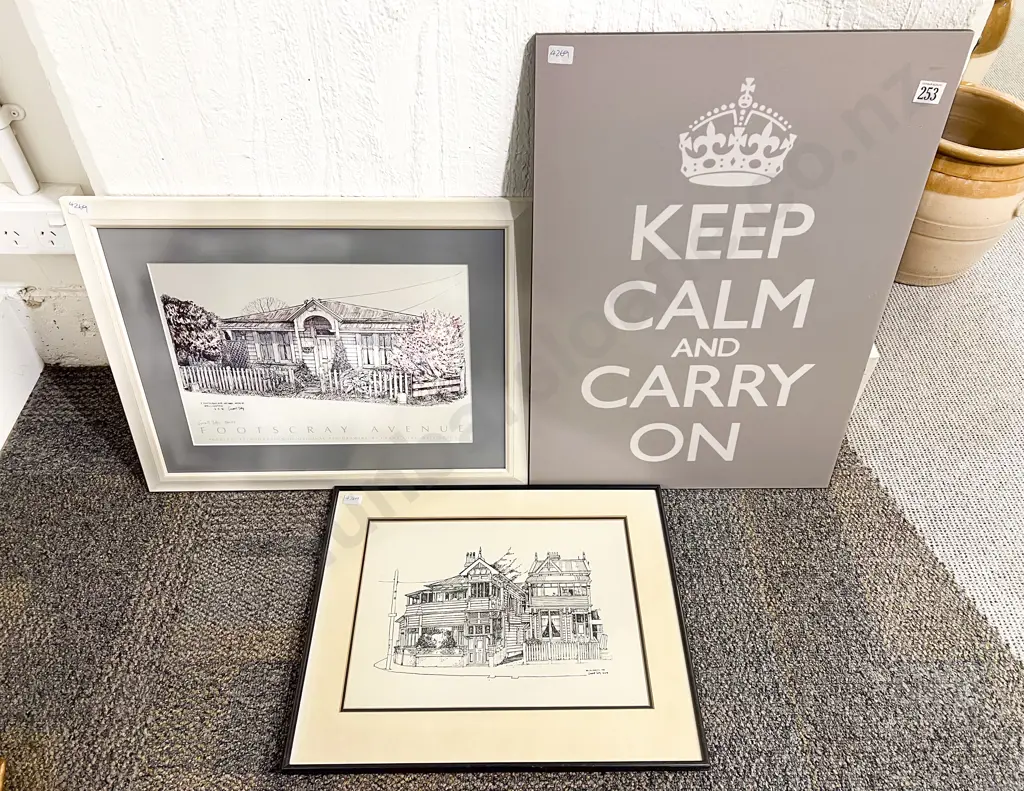 Two Architectural Prints together with Other Image 1++