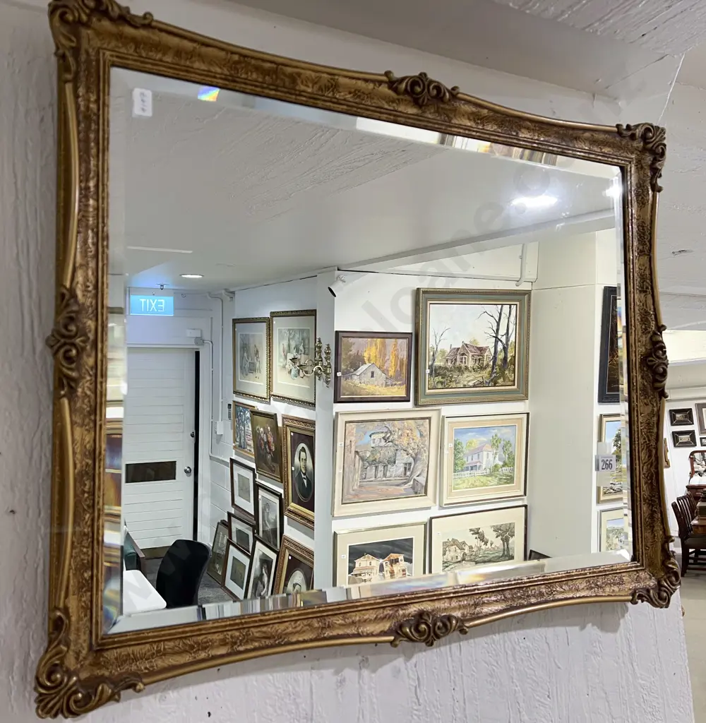 Gilt Painted Bevel Edged Wall Mirror Image 1++