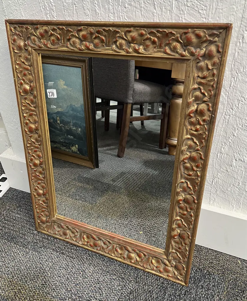 Gilt Painted Rectangular Wall Mirror Image 1++