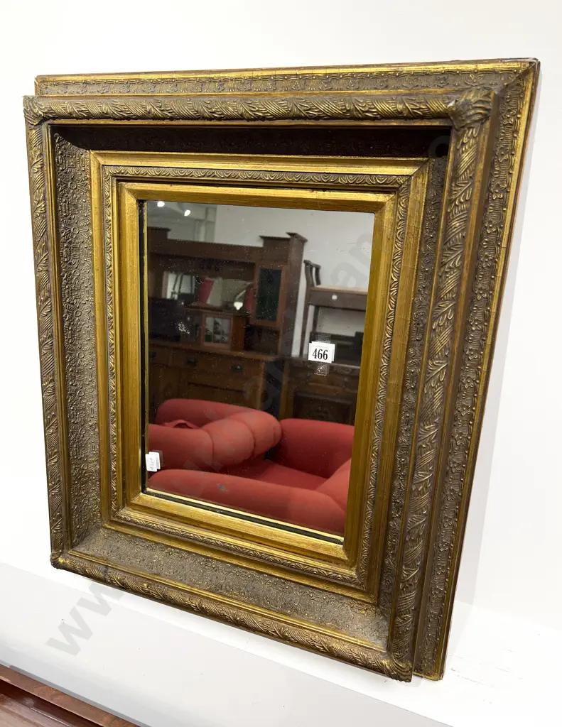 Gilt Framed Rectangular Wall Mirror Image 1++