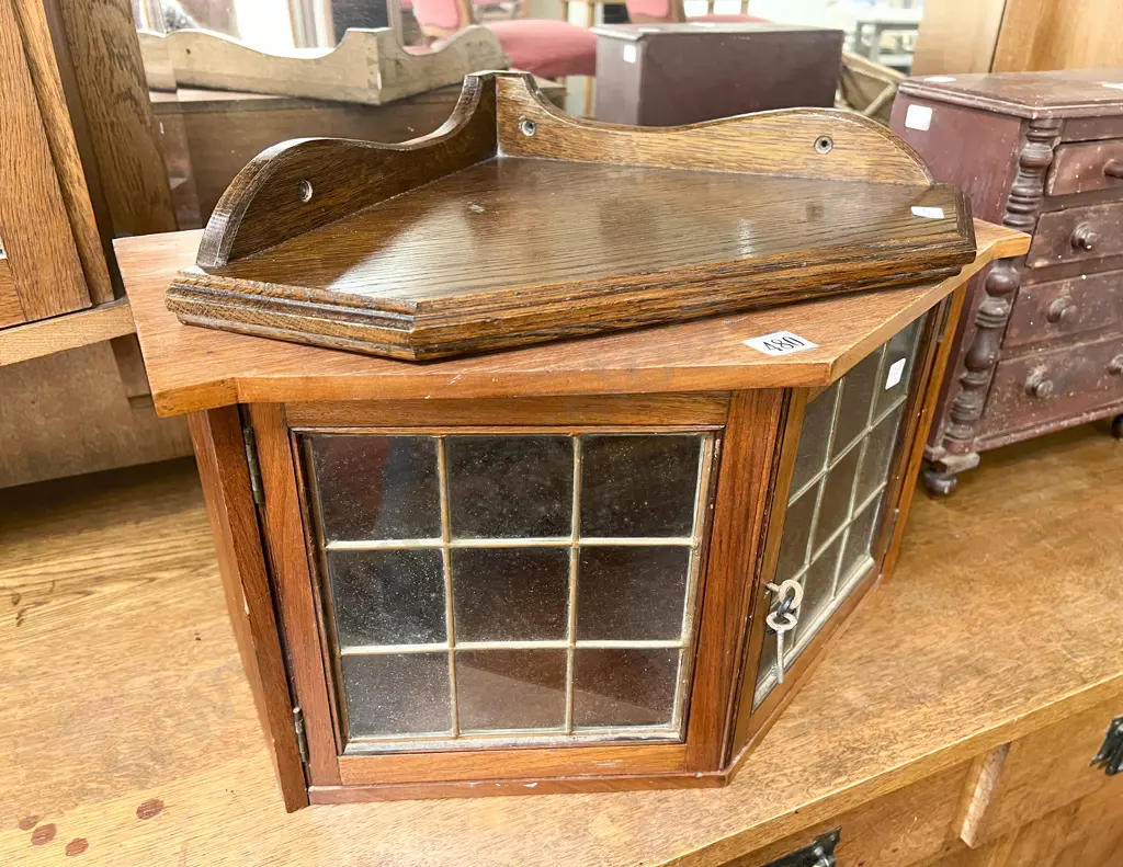 Small Glazed Door Wall Cabinet together with Small Oak Corner Shelf Image 1++
